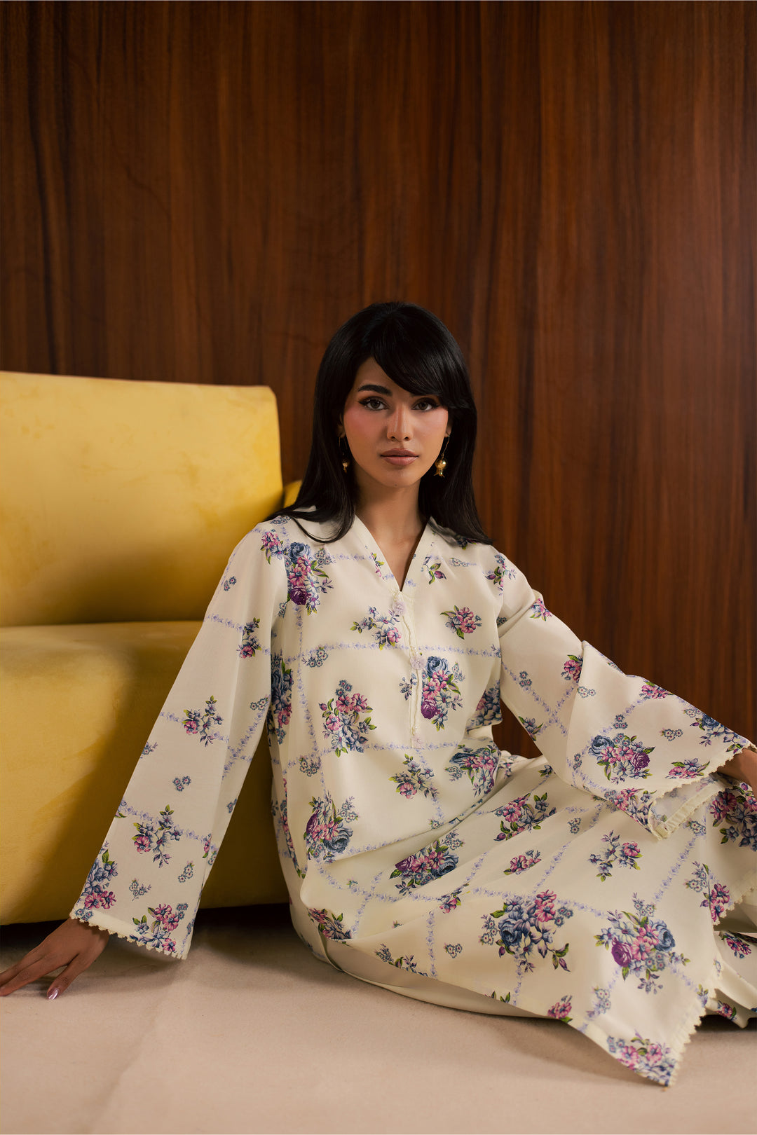 White Sally 2Pc - Printed Lawn Dress