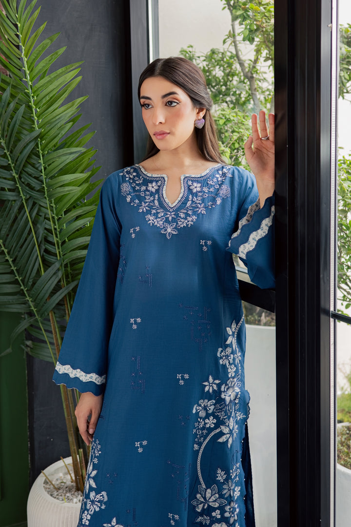 Dark Ravena 2Pc - Embroidered Lawn Dress