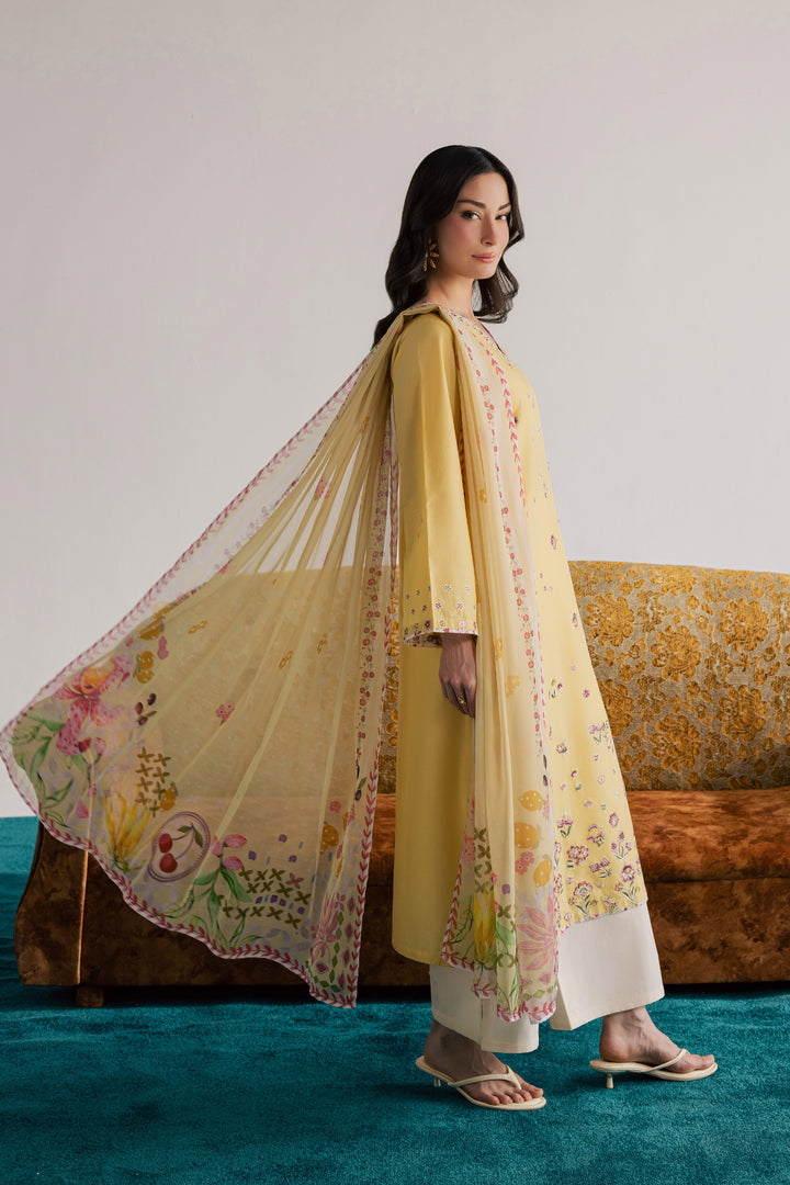 Cardiff 3Pc - Embroidered Lawn Dress