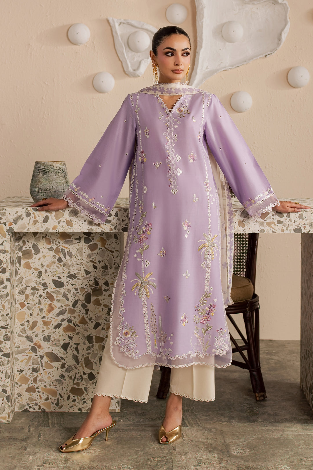 Skylie Jane 3Pc - Embroidered Lawn Dress