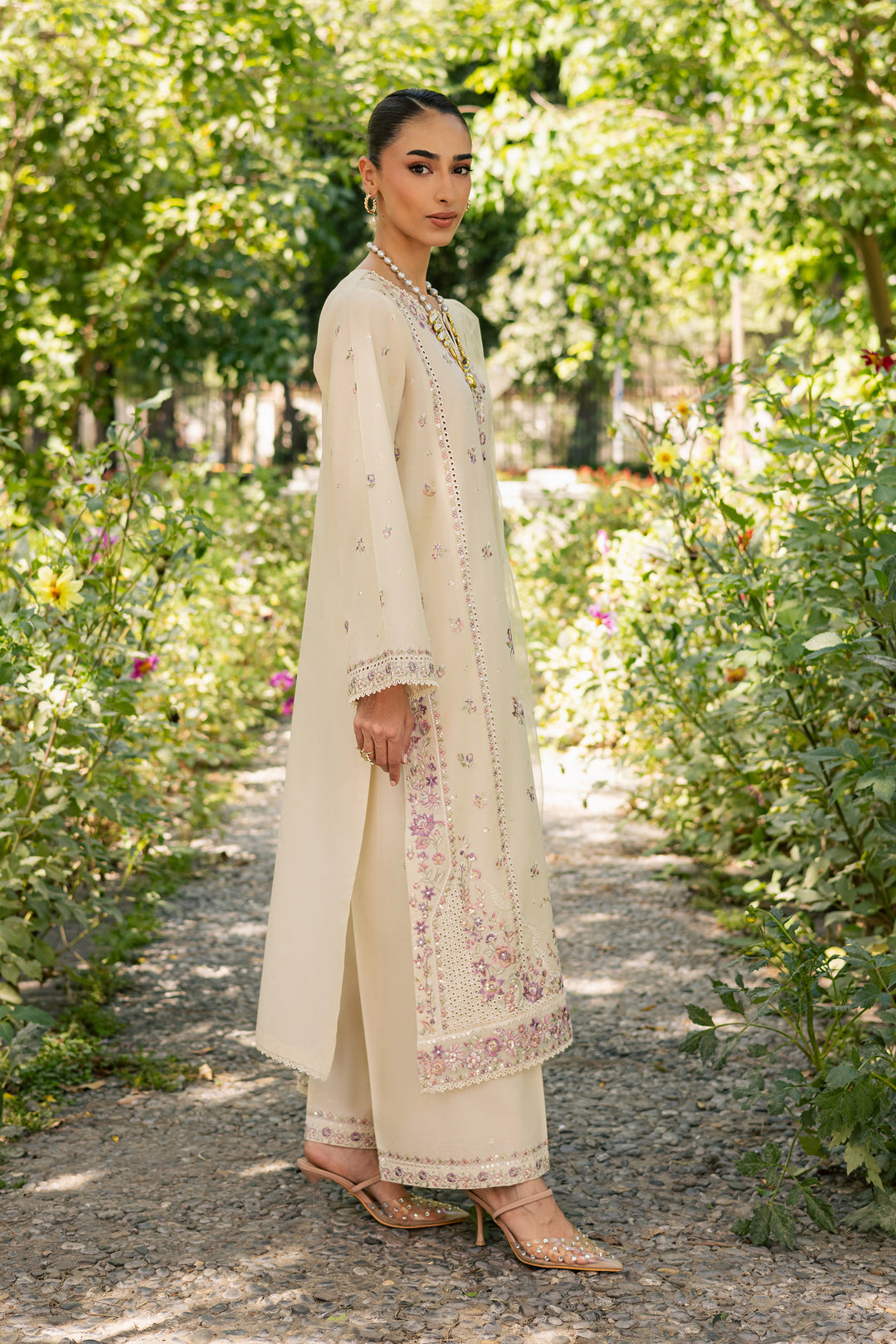 Vanilla 3Pc - Festive Embroidered Lawn