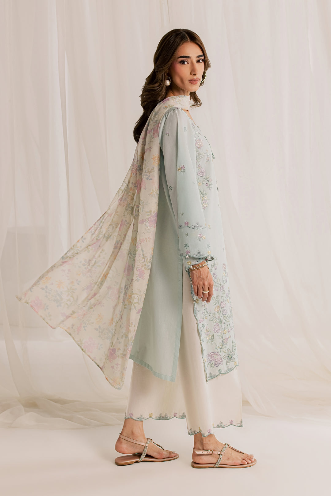 Marshmellow 3Pc - Embroidered Lawn Dress