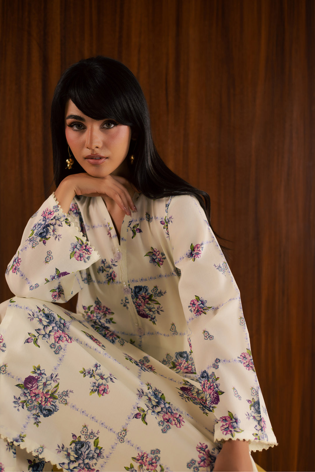 White Sally 2Pc - Printed Lawn Dress