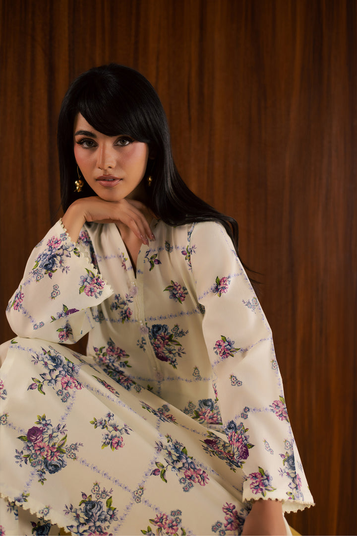 White Sally 2Pc - Printed Lawn Dress