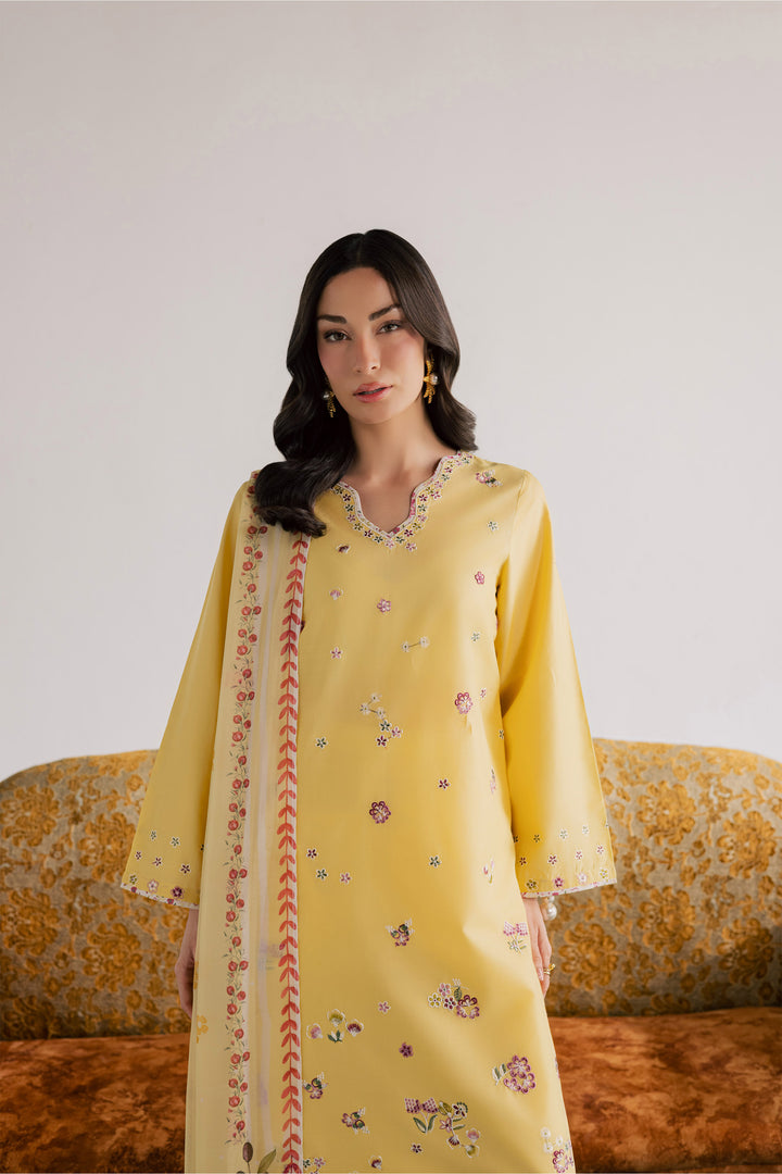 Cardiff 3Pc - Embroidered Lawn Dress