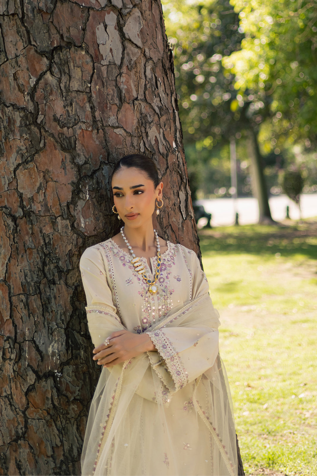 Vanilla 3Pc - Festive Embroidered Lawn