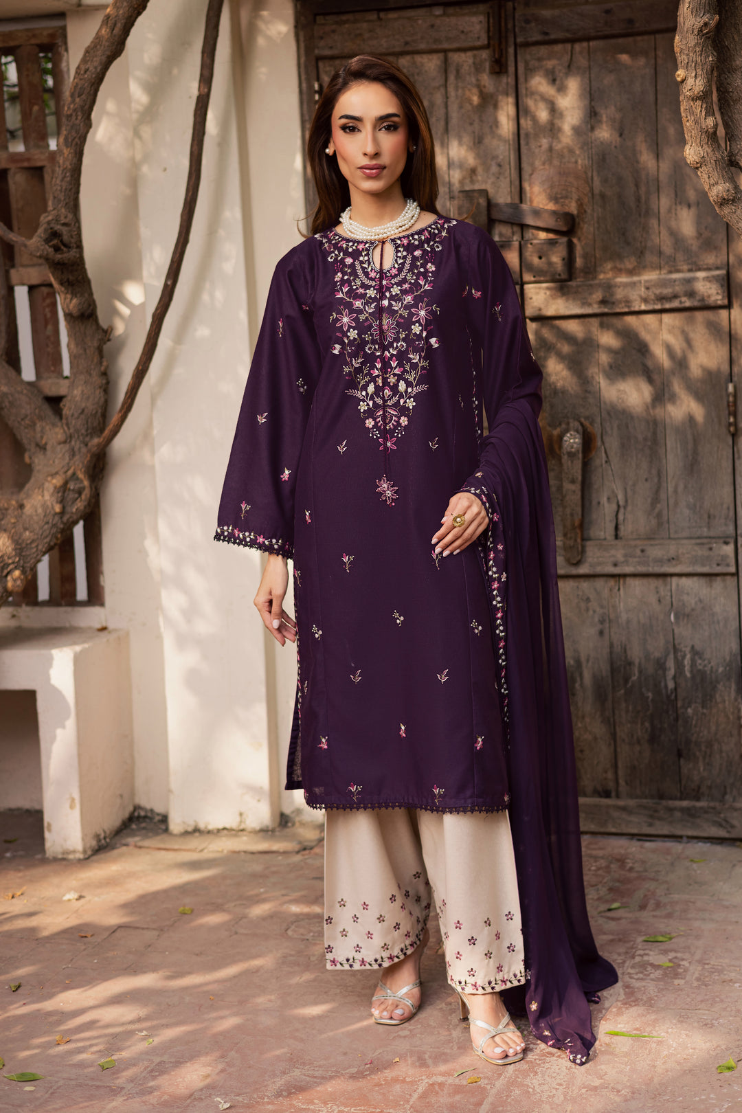 Malam 3Pc - Embroidered Festive Pret