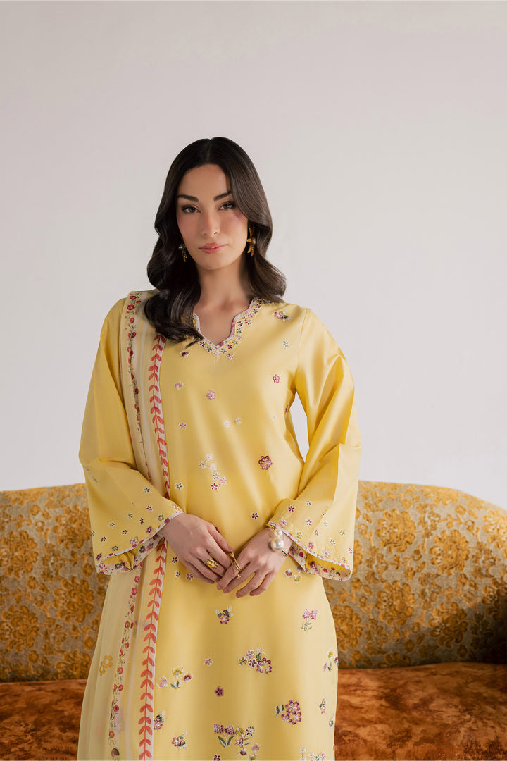 Cardiff 3Pc - Embroidered Lawn Dress