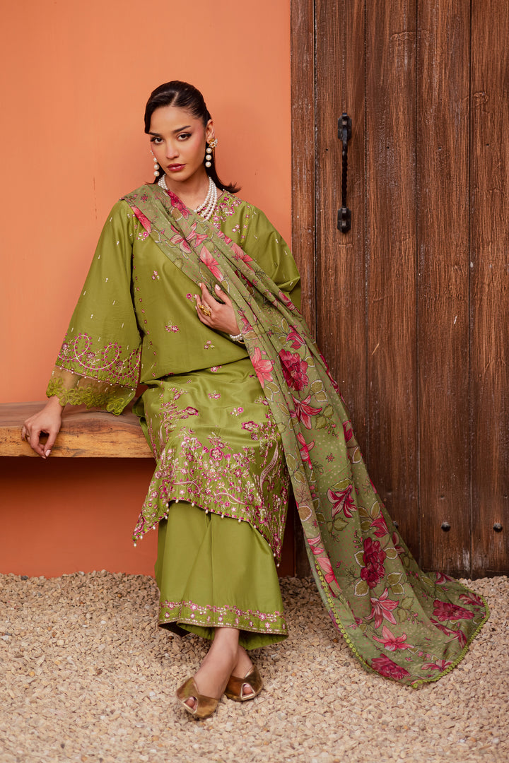 Cray 3Pc - Festive Embroidered Lawn