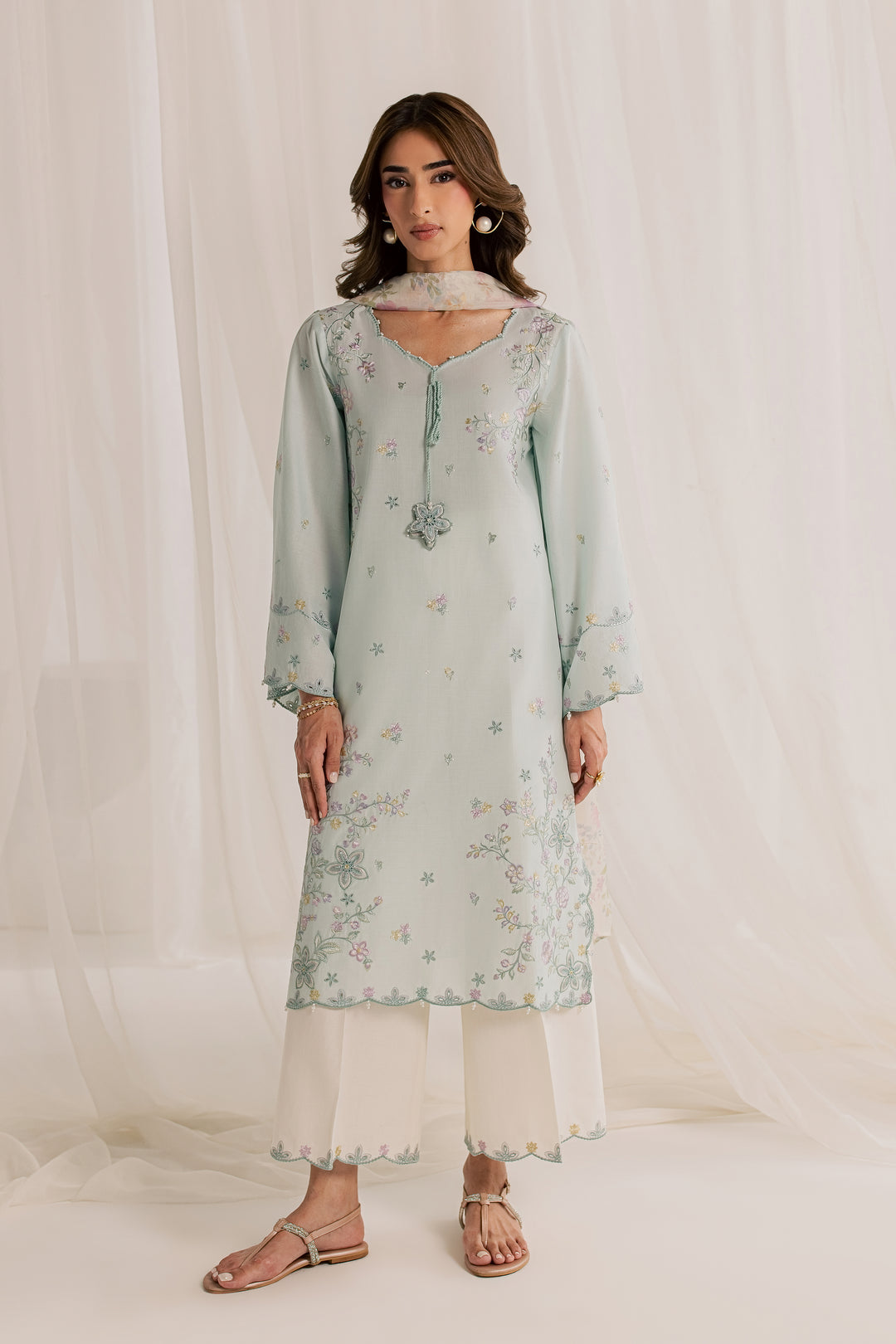 Marshmellow 3Pc - Embroidered Lawn Dress