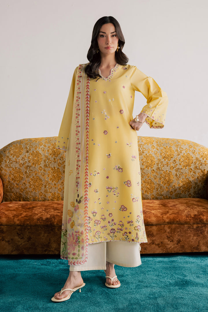 Cardiff 3Pc - Embroidered Lawn Dress