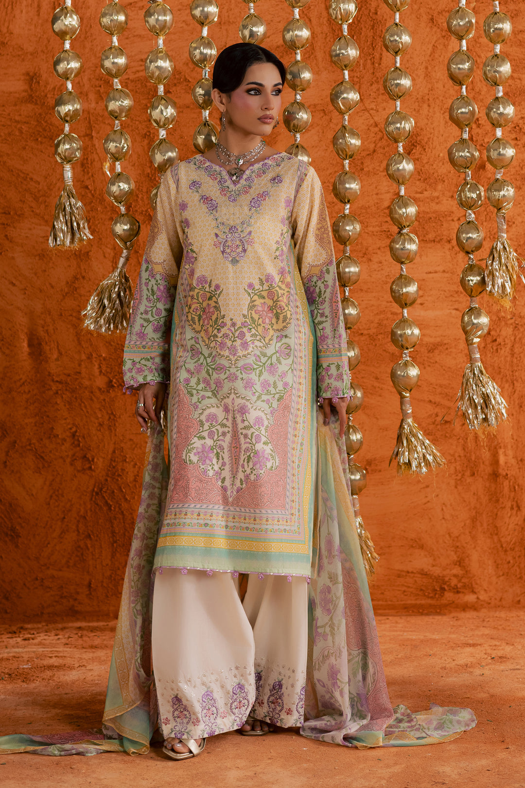 Yellow Tofu 3Pc - Printed Lawn Dress