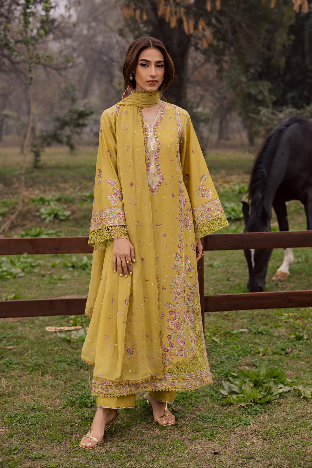 Zimal 3Pc - Festive Embroidered Lawn