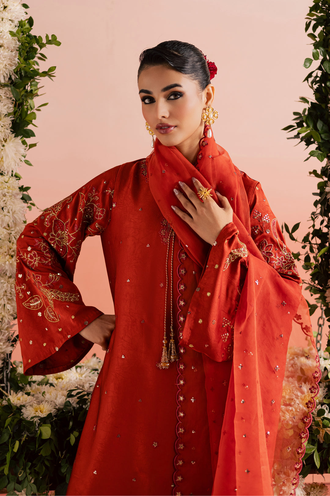 Rust Livia 3Pc - Festive Luxe Pret