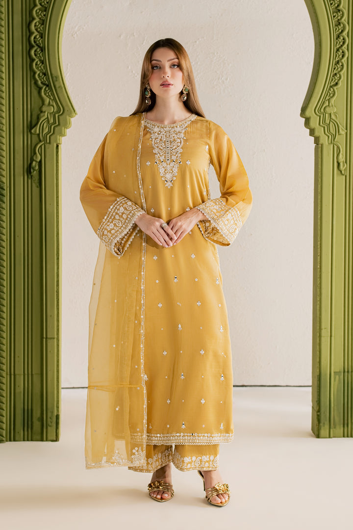 Mustard Tabeer 3Pc - Festive Luxe Pret