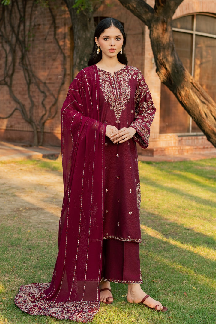 Nayra 3Pc - Embroidered Karandi Pret