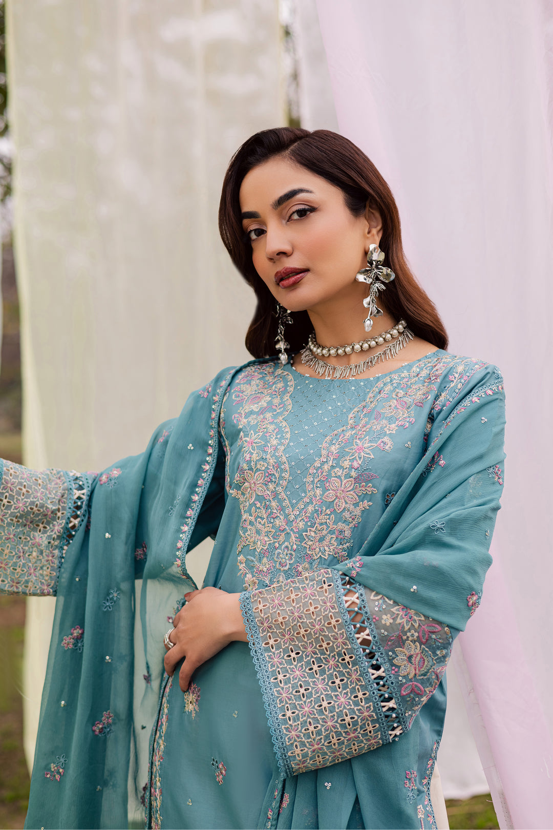 Aanso 3Pc - Festive Embroidered Lawn
