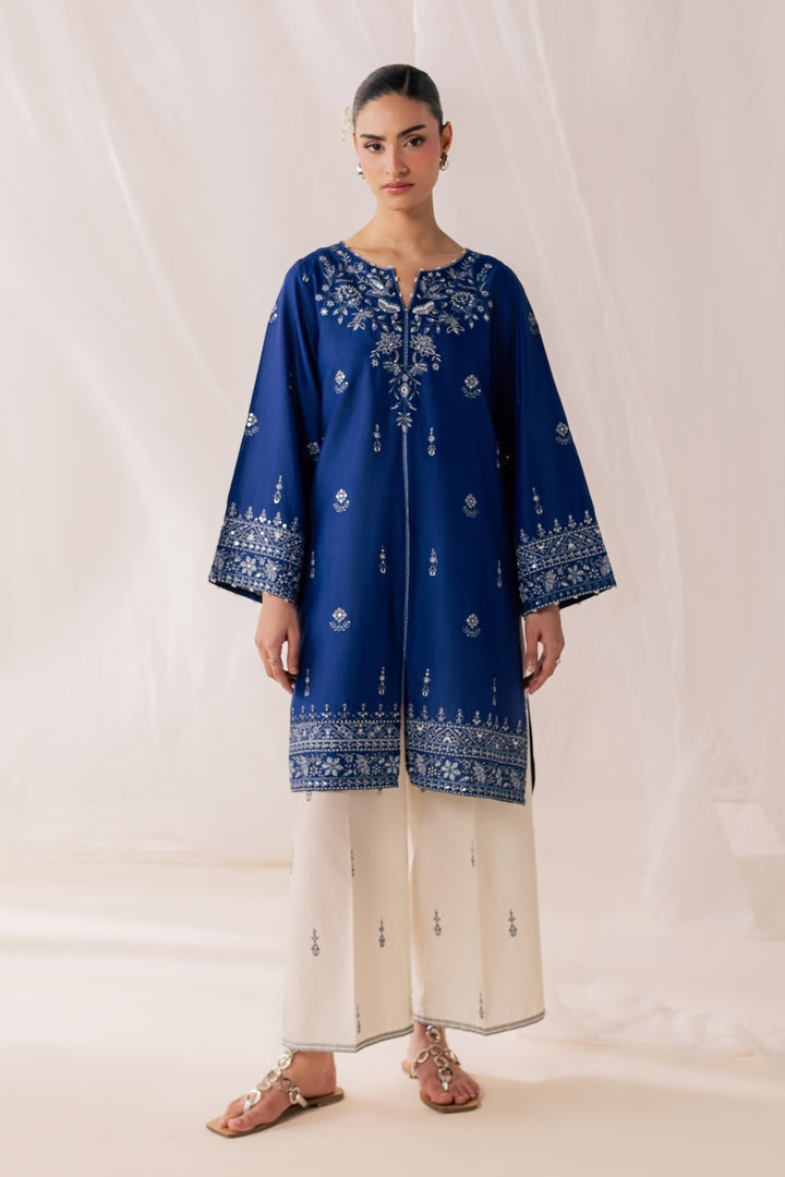 Blue Poppy 2Pc - Luxury Embroidered Lawn