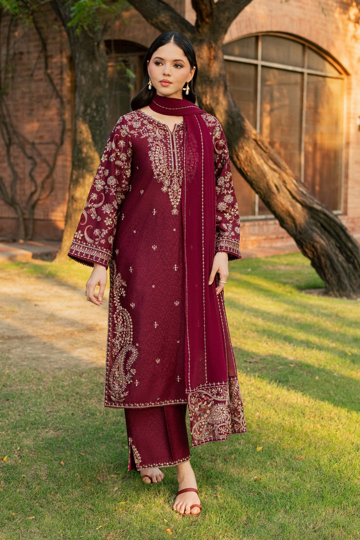 Nayra 3Pc - Embroidered Karandi Pret