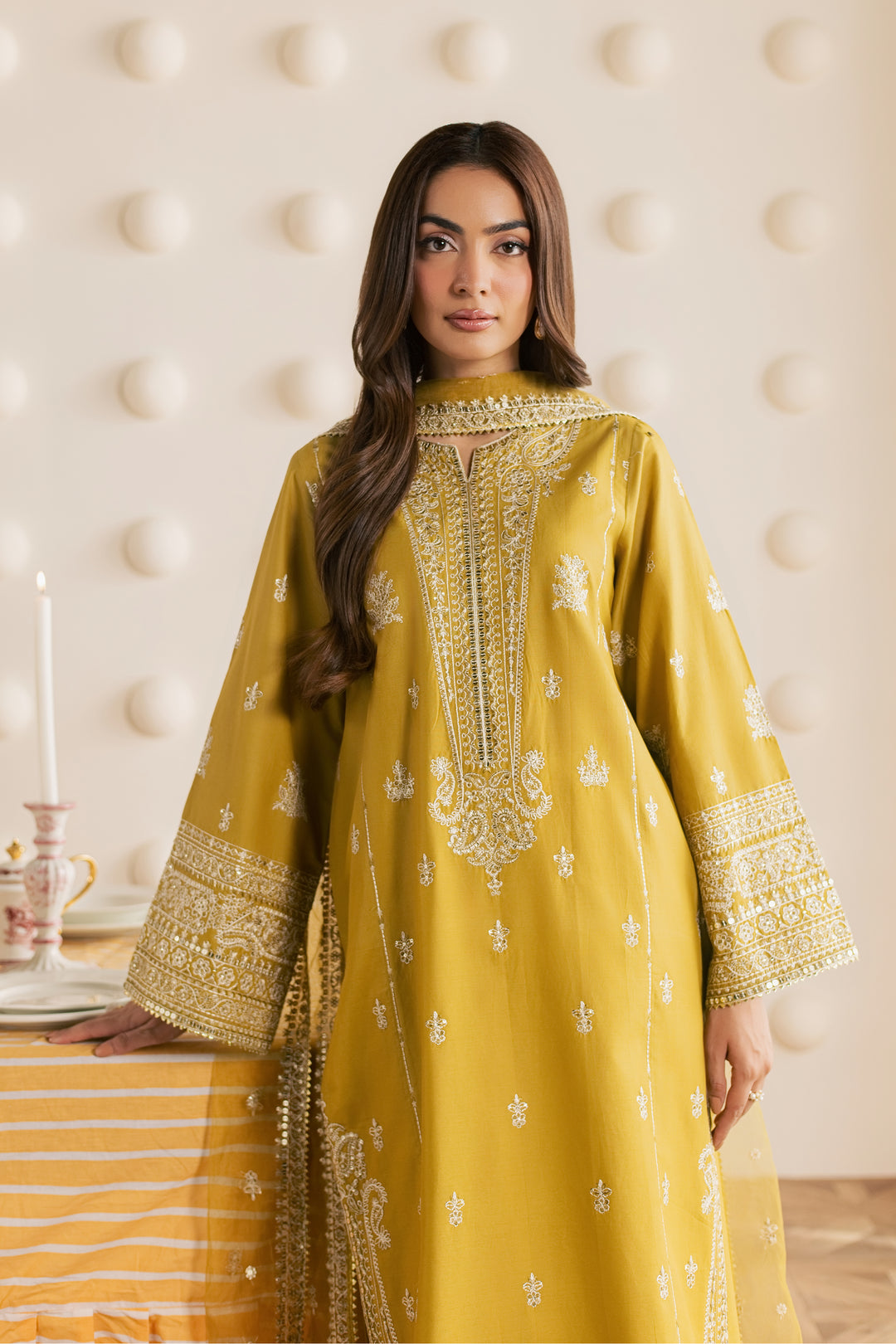 Laiya 3Pc - Embroidered Cambric Pret