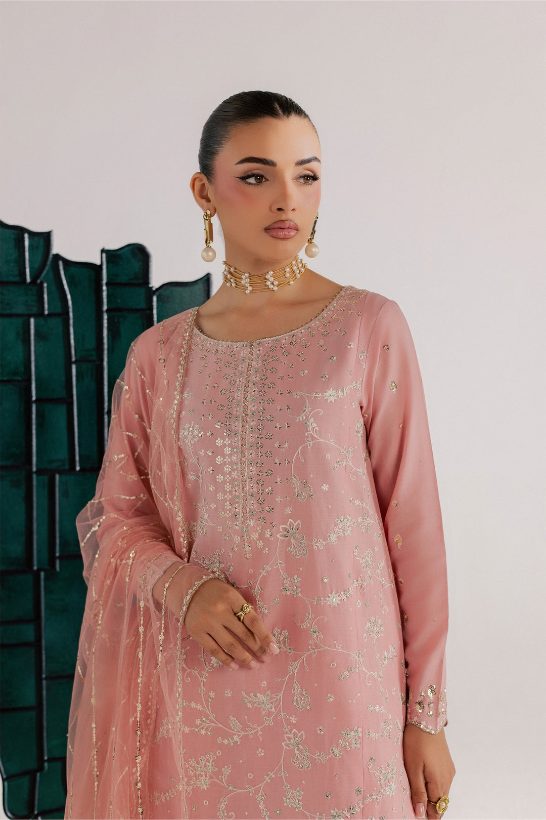 Pink Gulrukh 3Pc - Luxury Embroidered Lawn