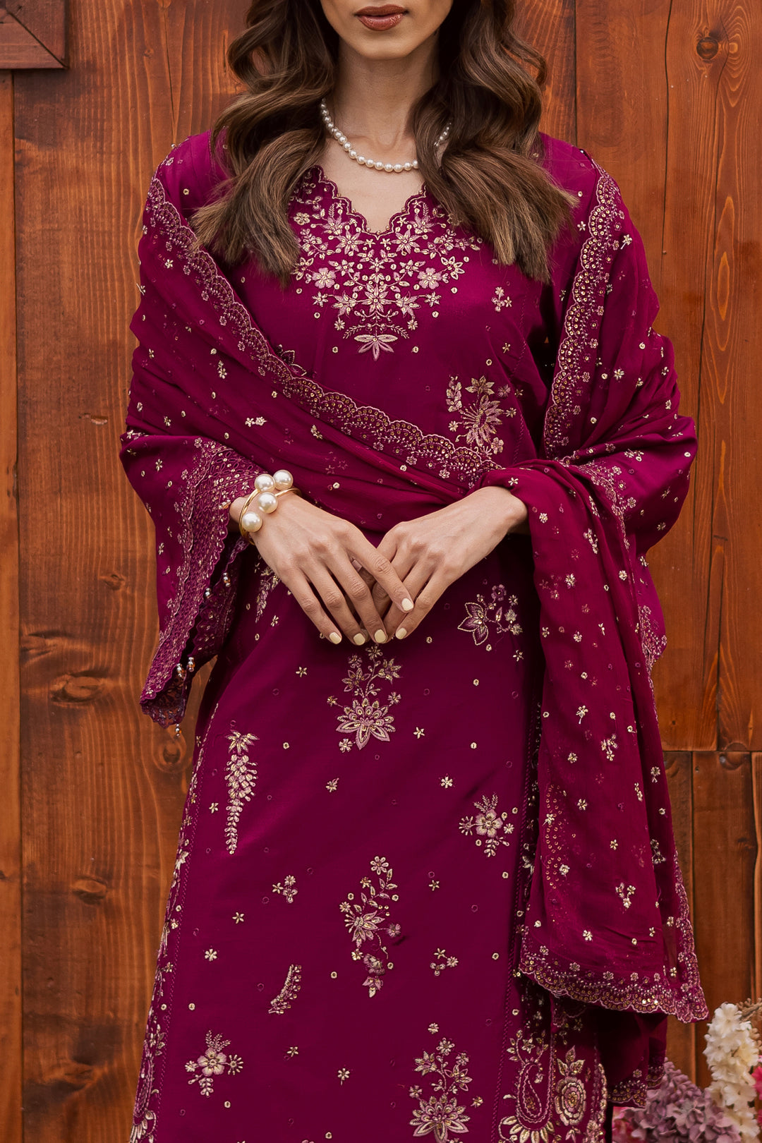 Rubba 3Pc - Festive Embroidered Lawn