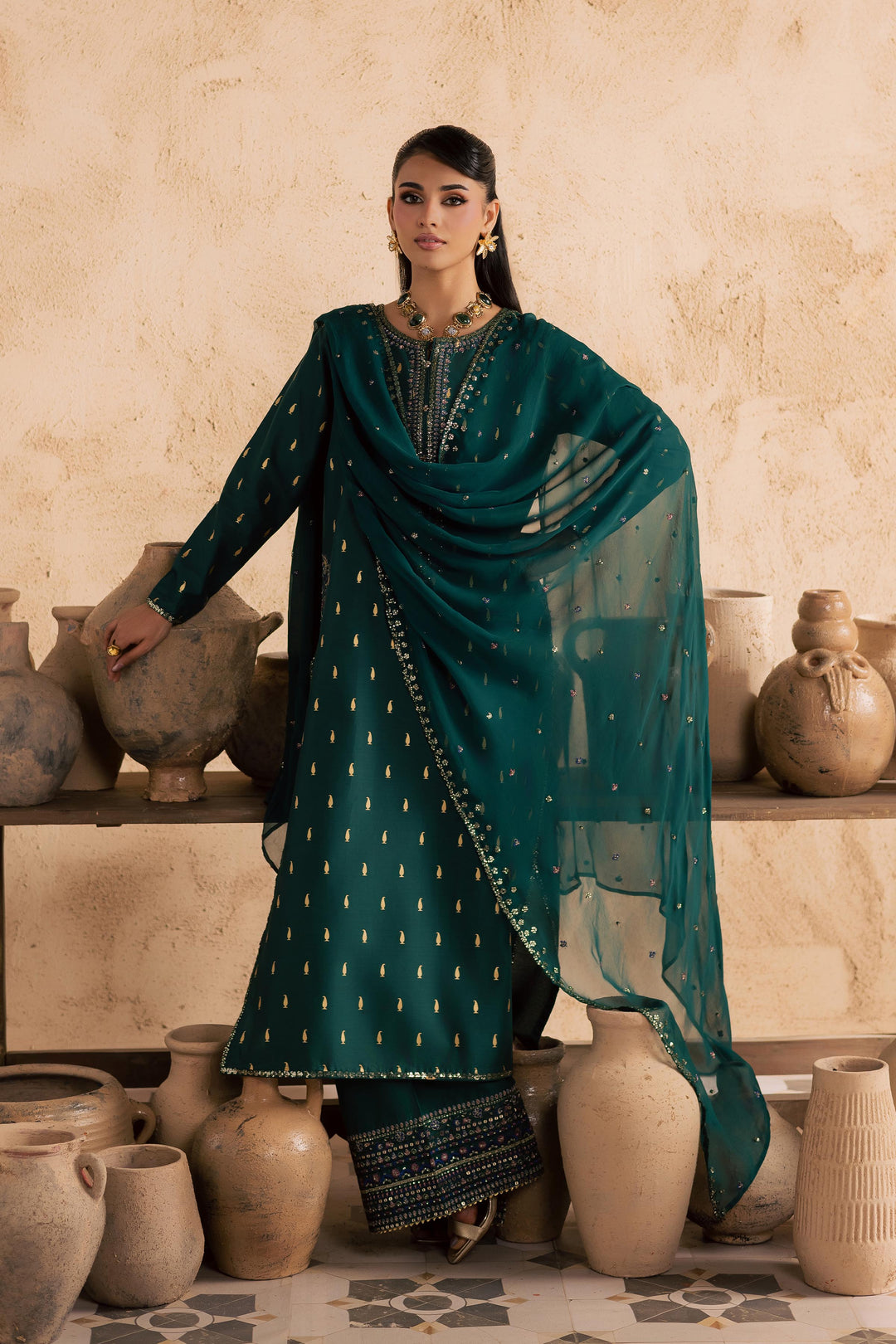 Caspien 3Pc - Embroidered Festive Pret