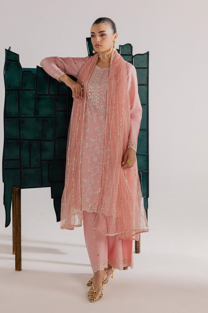 Pink Gulrukh 3Pc - Luxury Embroidered Lawn