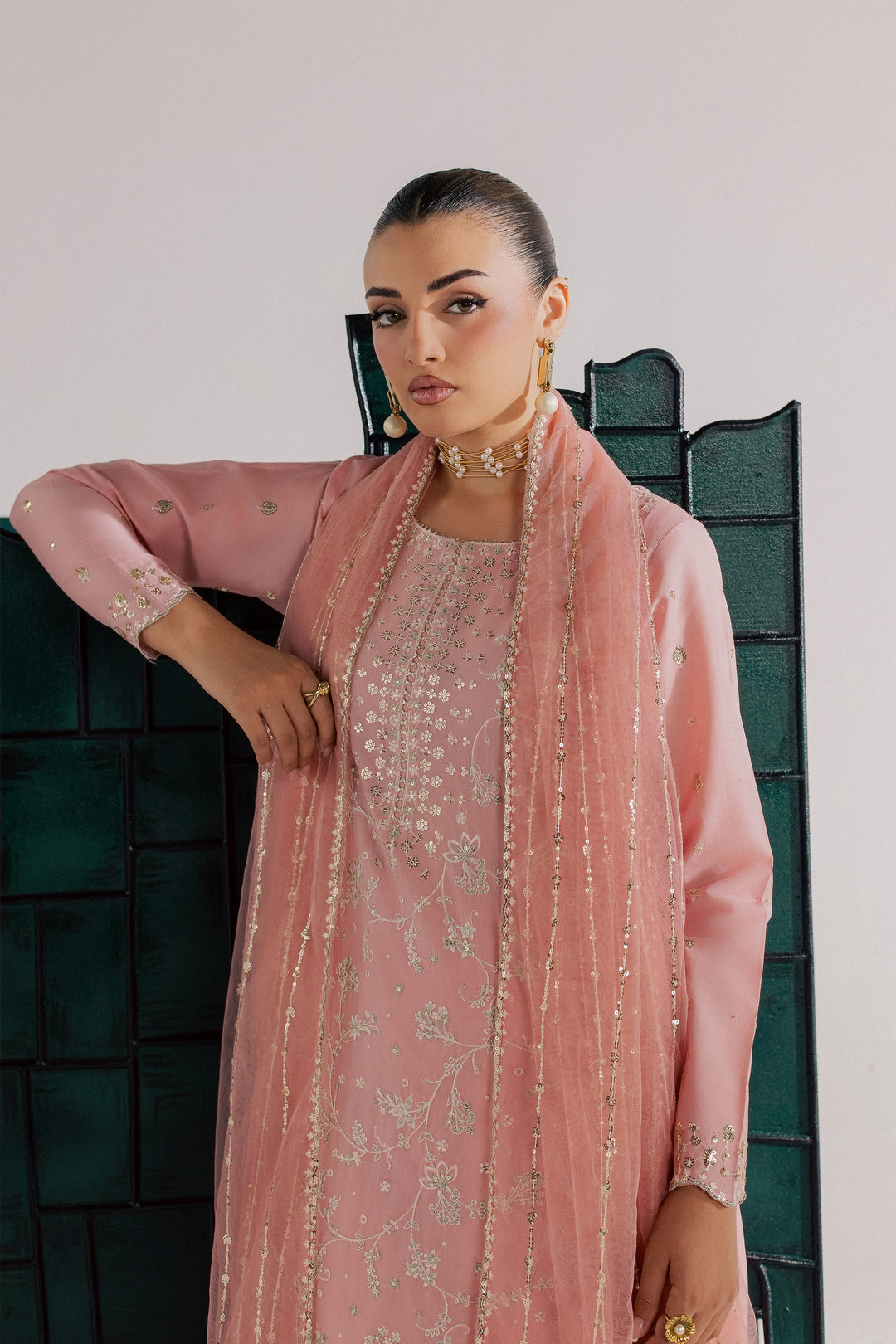 Pink Gulrukh 3Pc - Luxury Embroidered Lawn