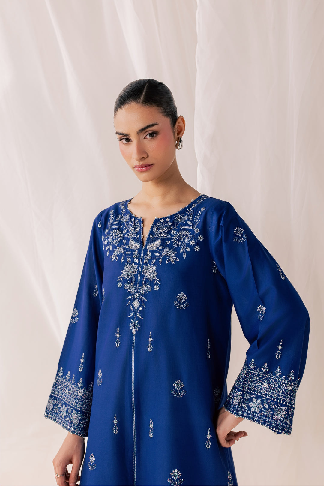 Blue Poppy 2Pc - Luxury Embroidered Lawn
