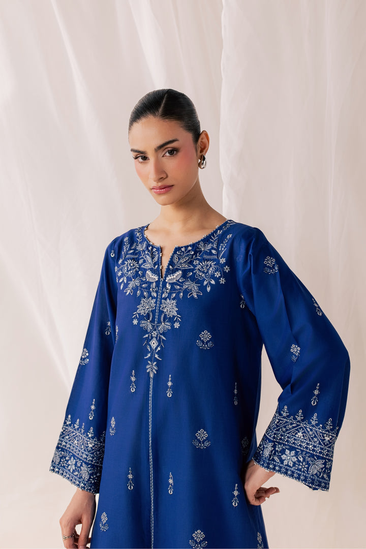 Blue Poppy 2Pc - Luxury Embroidered Lawn