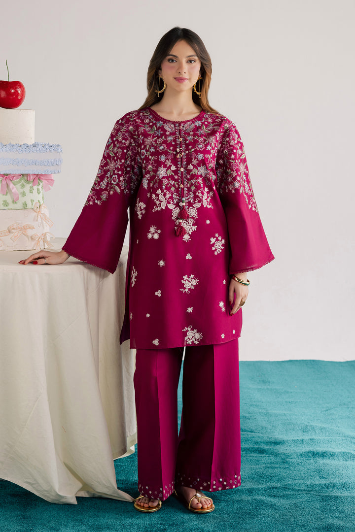 Pink Flora 2Pc - Embroidered Lawn Dress
