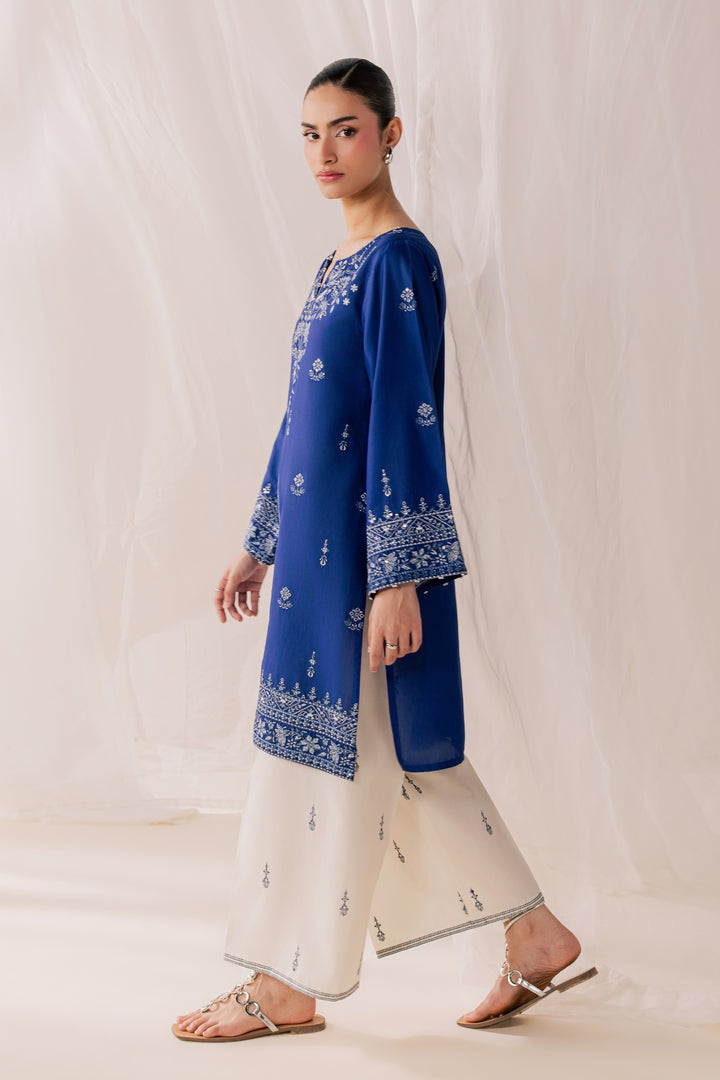 Blue Poppy 2Pc - Luxury Embroidered Lawn