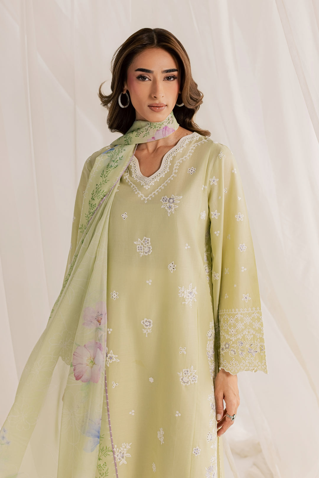 Basma 3Pc - Embroidered Lawn Dress