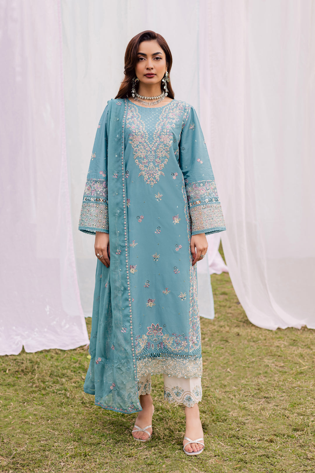 Aanso 3Pc - Festive Embroidered Lawn