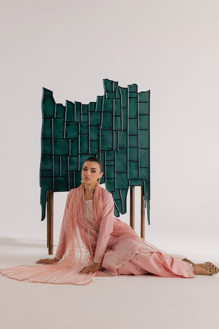 Pink Gulrukh 3Pc - Luxury Embroidered Lawn