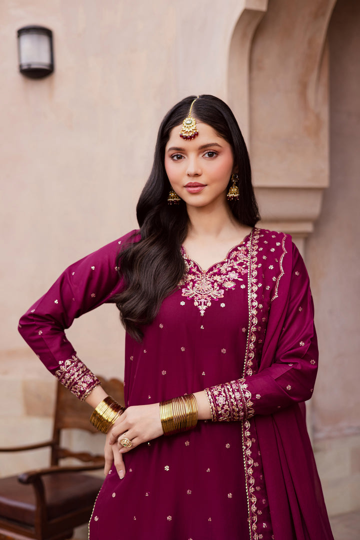 CherryBerry 3Pc - Festive Embroidered Lawn