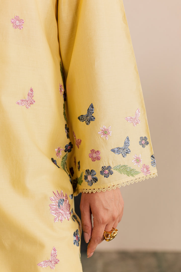 Custard 3Pc - Embroidered Lawn Dress