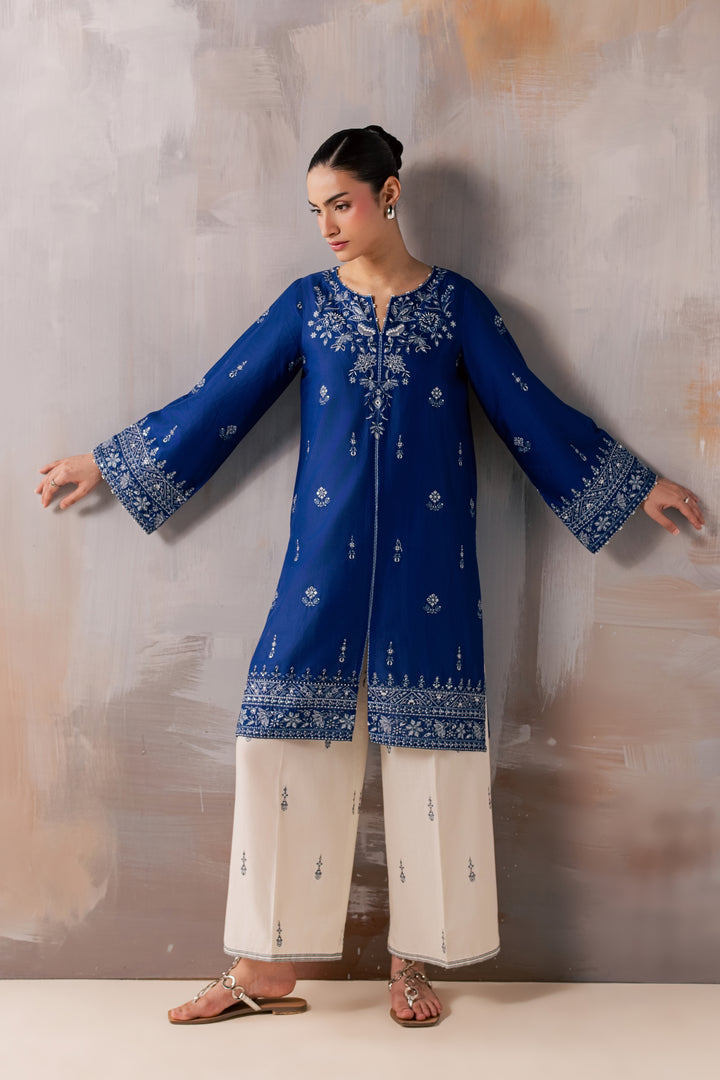 Blue Poppy 2Pc - Luxury Embroidered Lawn