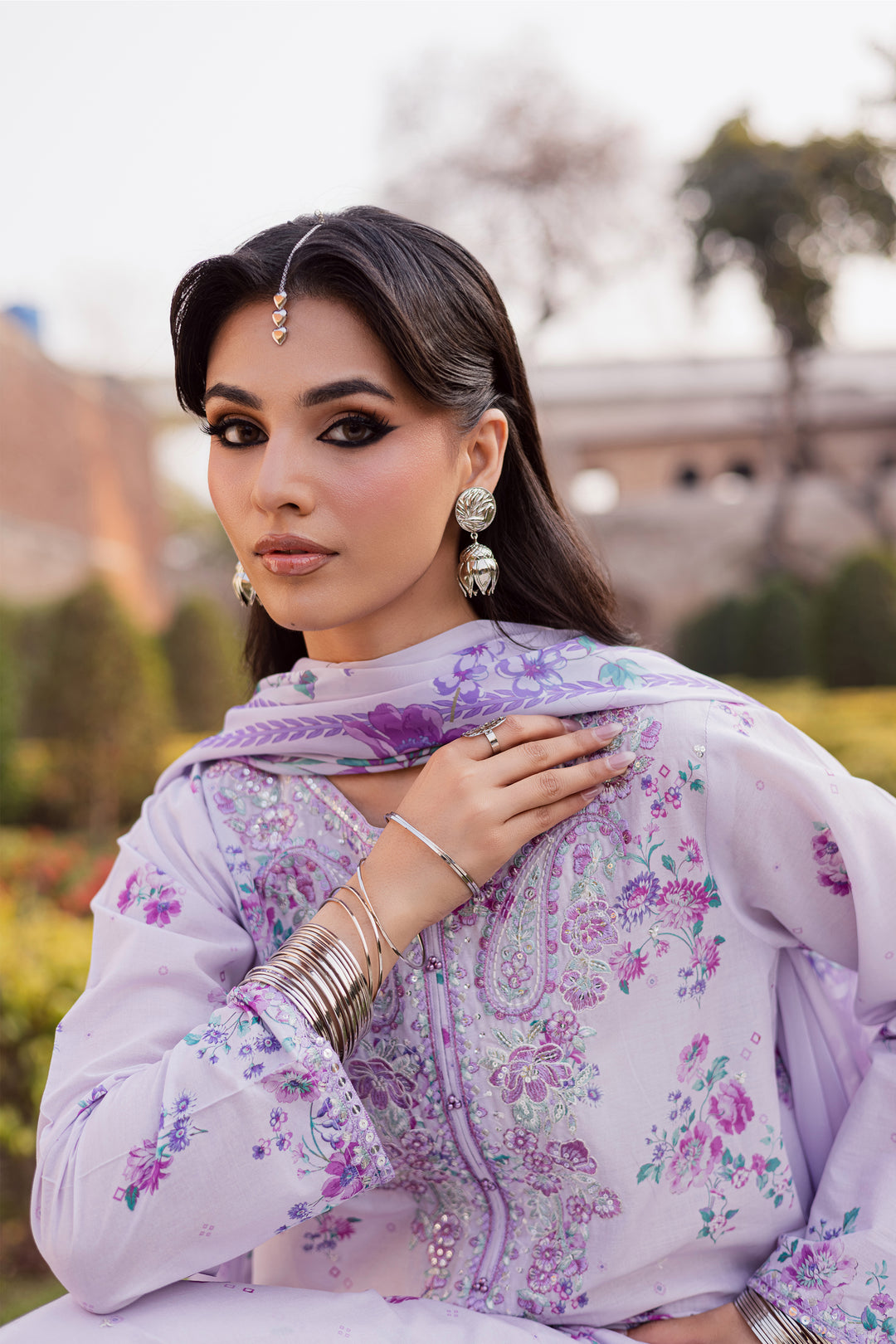 Morticia Lilac 3Pc - Festive Eid Prints