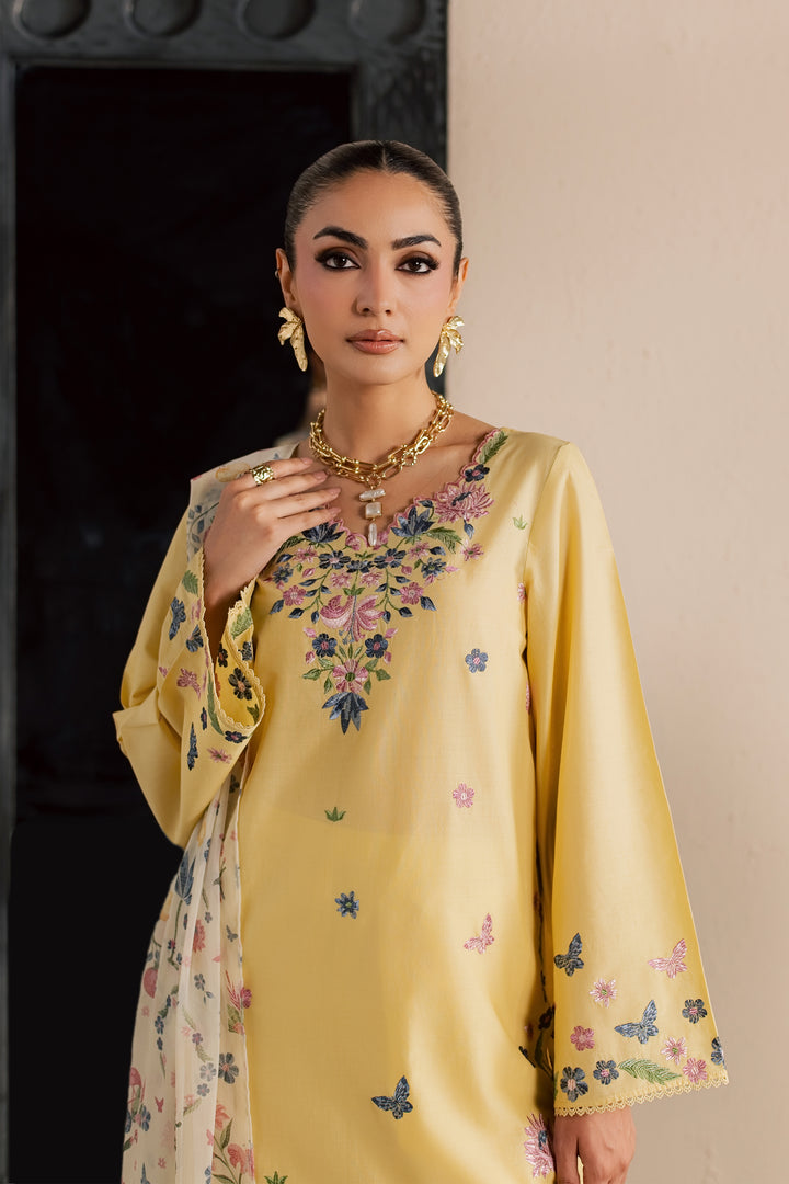 Custard 3Pc - Embroidered Lawn Dress
