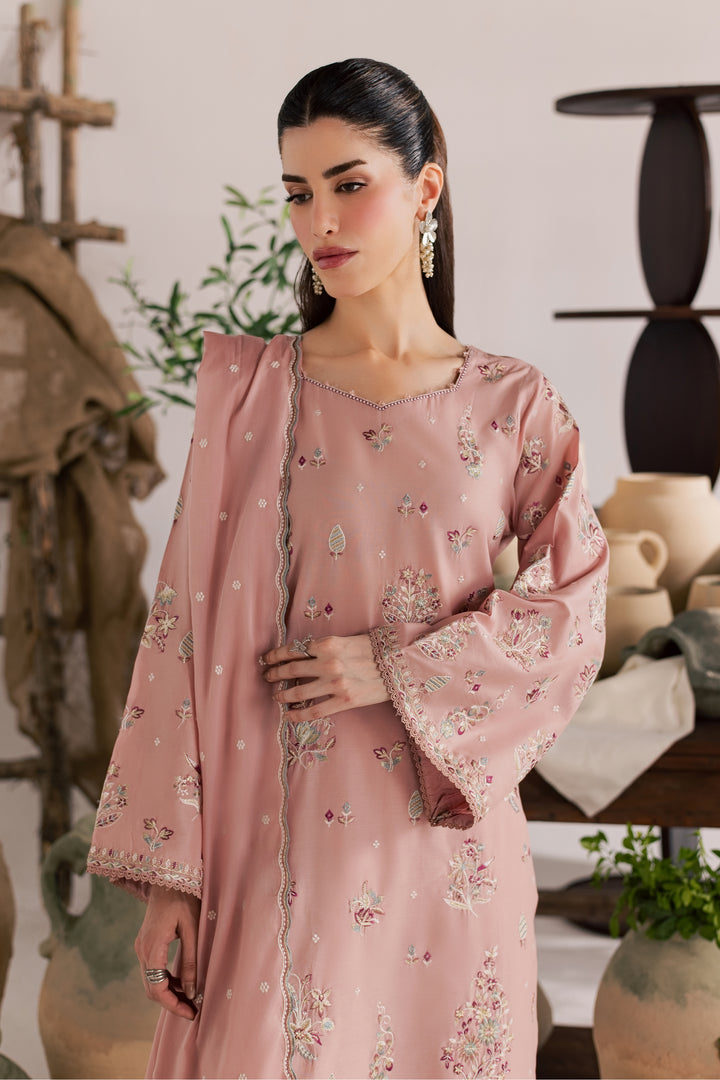 Cloud Pink 3Pc - Embroidered Lawn Dress