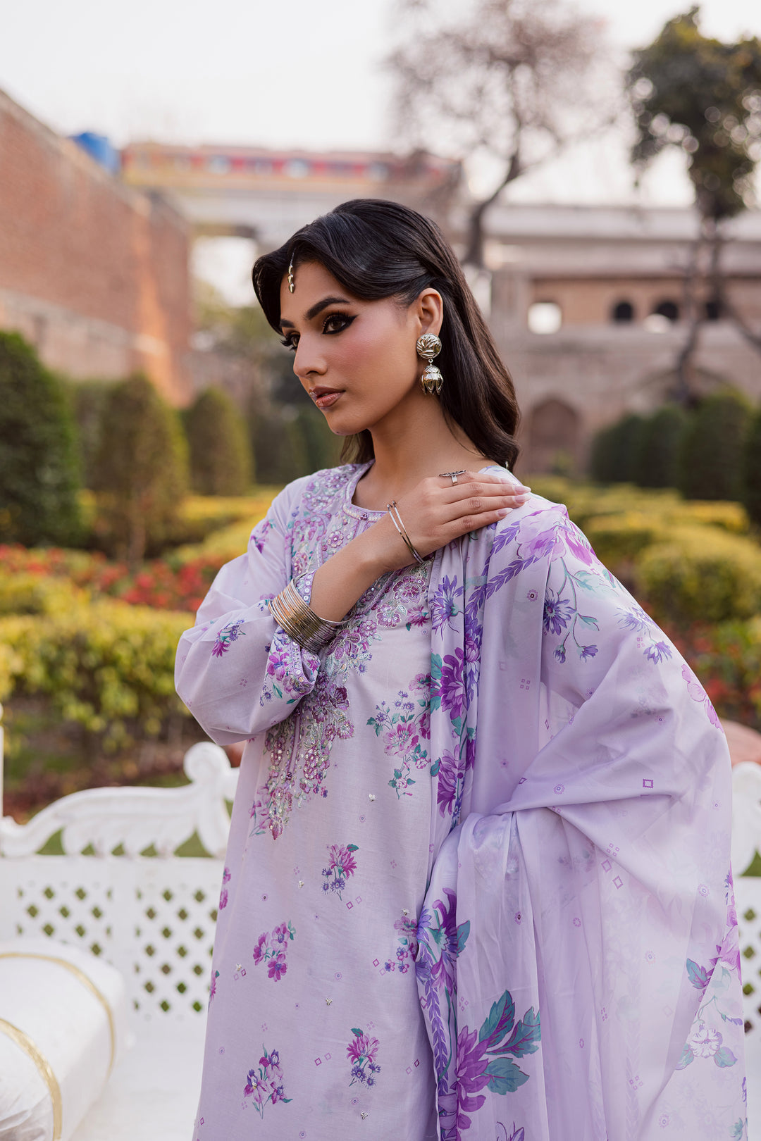 Morticia Lilac 3Pc - Festive Eid Prints