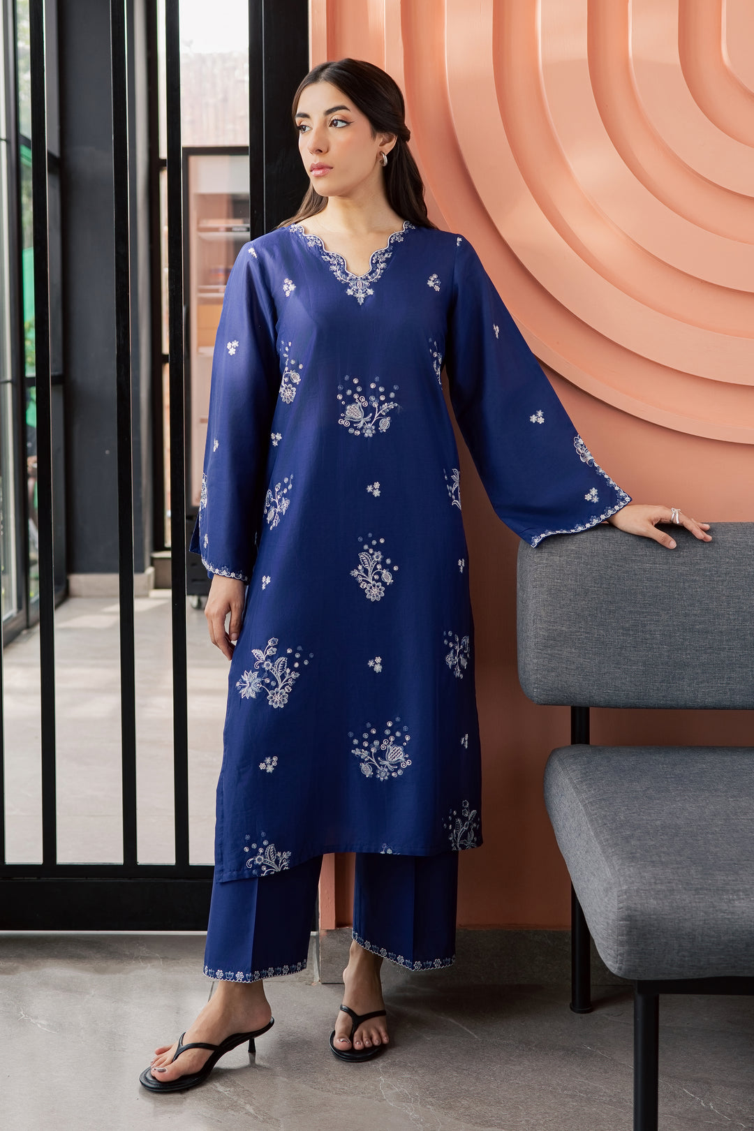 Inkwell 2Pc - Embroidered Lawn Dress