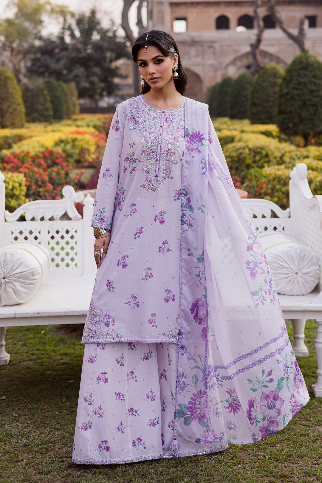 Morticia Lilac 3Pc - Festive Eid Prints