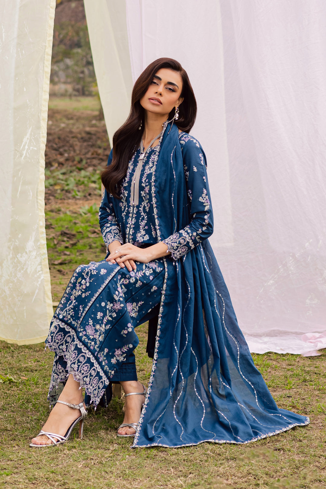Hazy 3Pc - Festive Embroidered Lawn