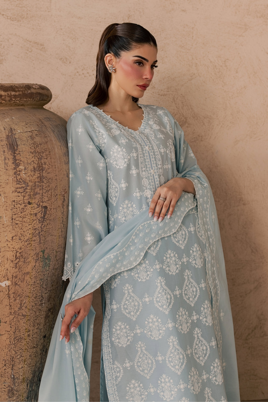 Leon 3Pc - Embroidered Lawn Dress
