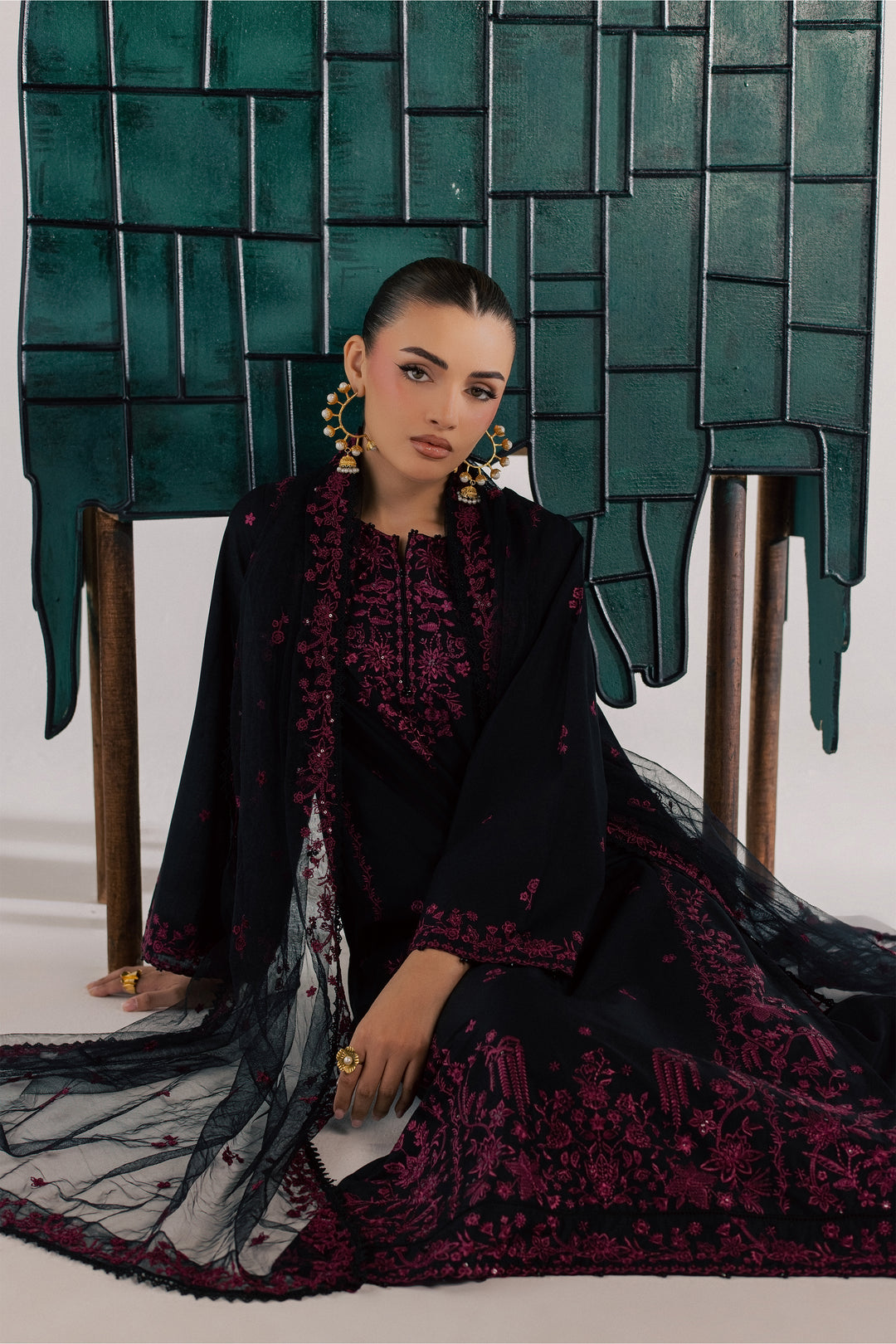 Surkh Saaya 3Pc - Luxury Embroidered Lawn