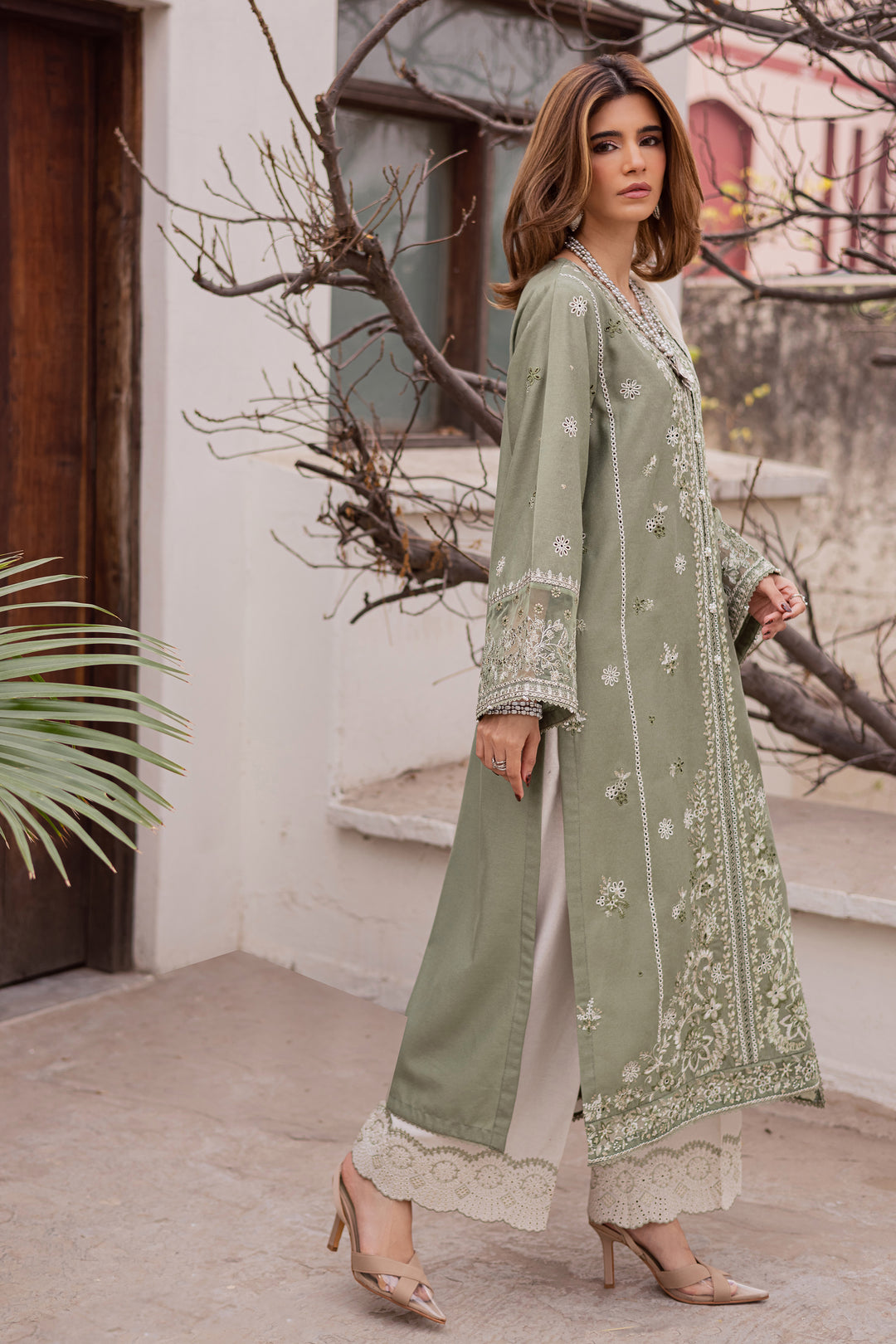 Grass Hopper 3Pc - Embroidered Festive Pret