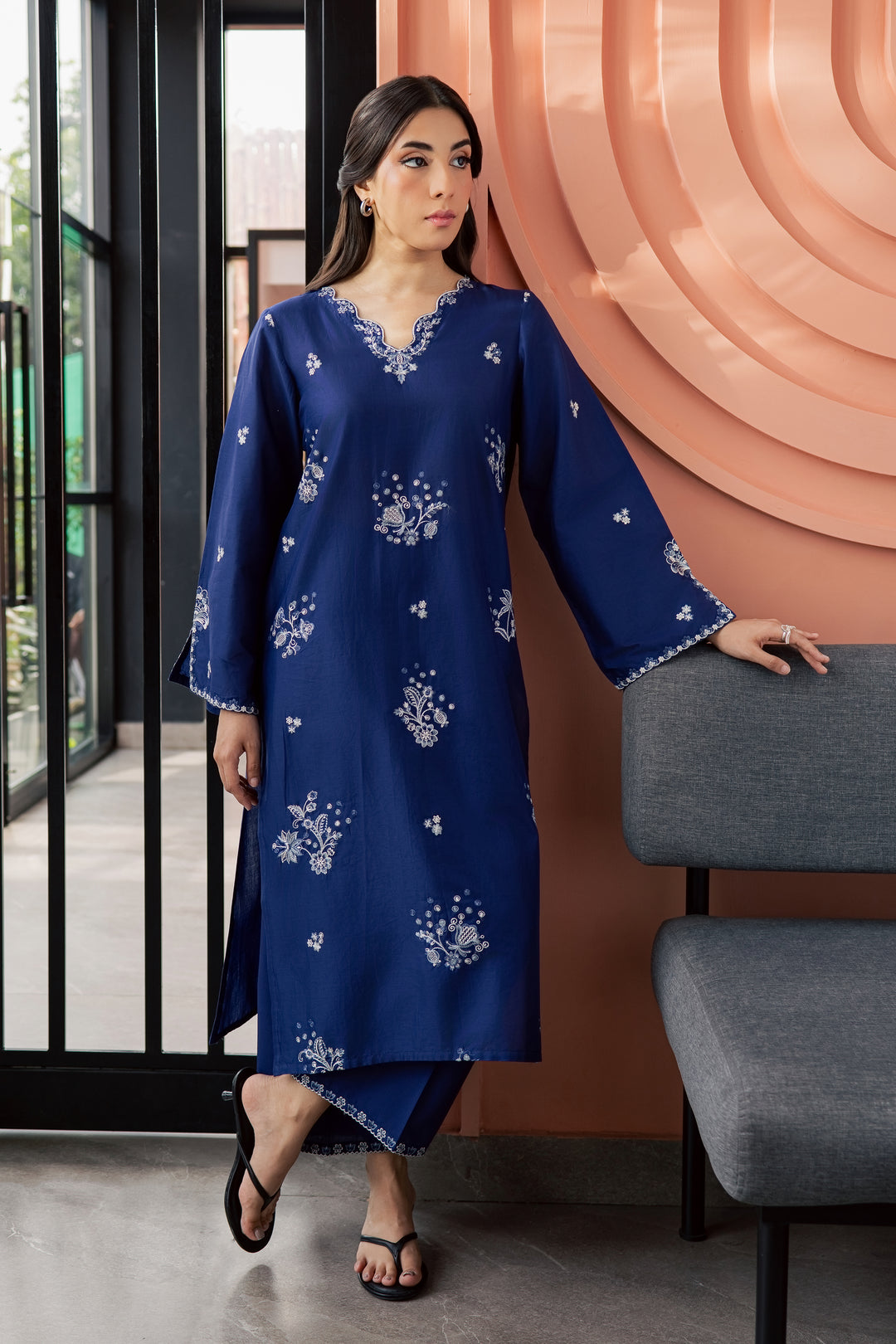 Inkwell 2Pc - Embroidered Lawn Dress